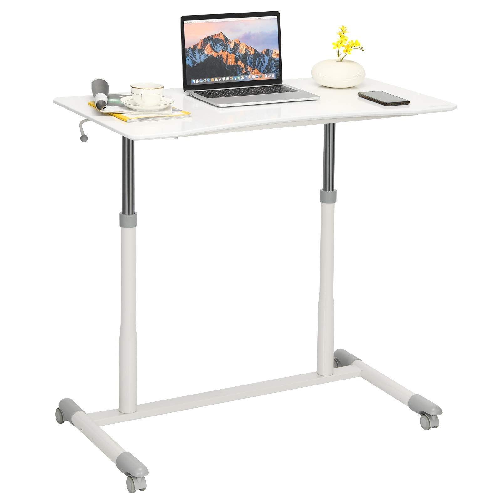 Mobile Standing Desk Computer Desk - Tangkula